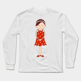 Christmas Girl Digital Art | Christmas Special | Melanie Jensen Illustrations Long Sleeve T-Shirt